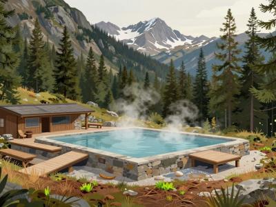 AI-generated illustration of Banff Upper Hot Springs