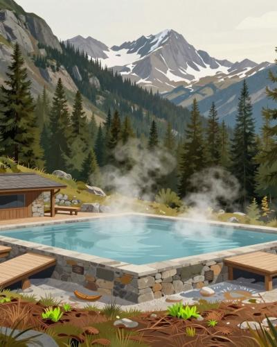 AI-generated illustration of Banff Upper Hot Springs