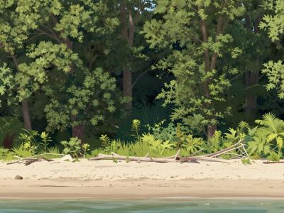 AI-generated illustration of East Beach
