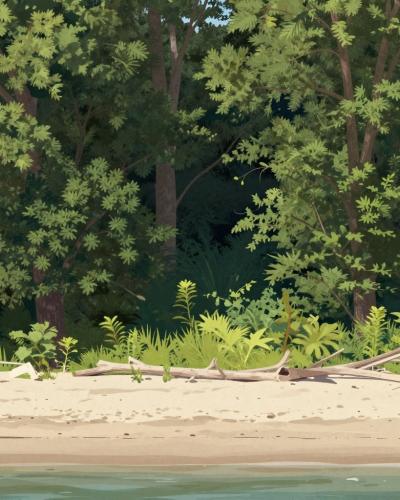 AI-generated illustration of East Beach