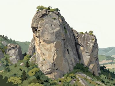AI-generated illustration of Kamouraska Cabourons (Monadnocks)