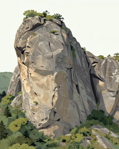 AI-generated illustration of Kamouraska Cabourons (Monadnocks)