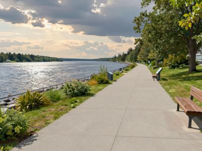 AI-generated illustration of Kamouraska Scenic Waterfront Promenade