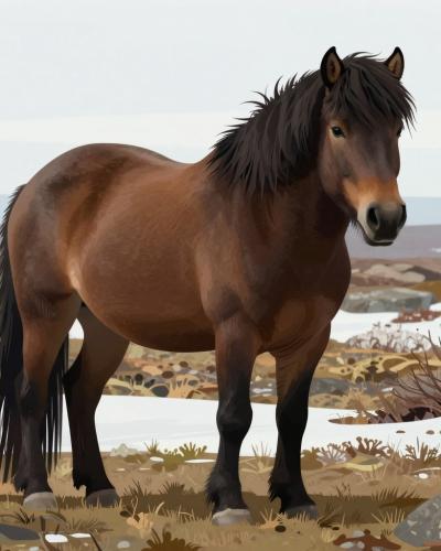 AI-generated illustration of Labrador Wild Horse Sanctuary