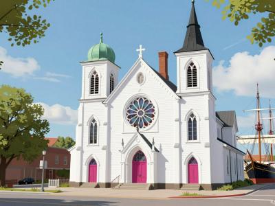 AI-generated illustration of Lunenburg Town Square