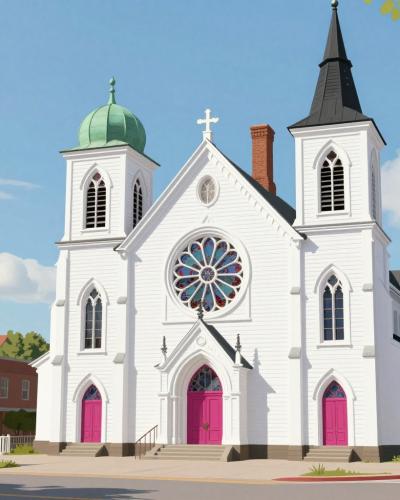 AI-generated illustration of Lunenburg Town Square