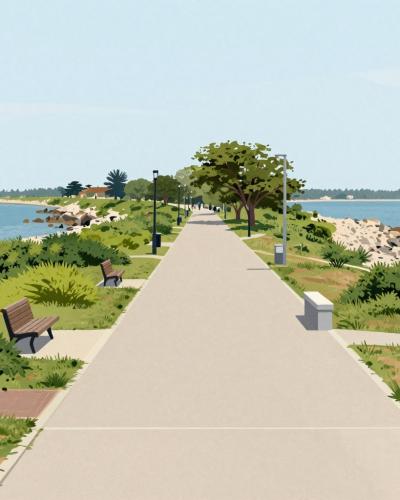 AI-generated illustration of Summerside Harbour Boardwalk