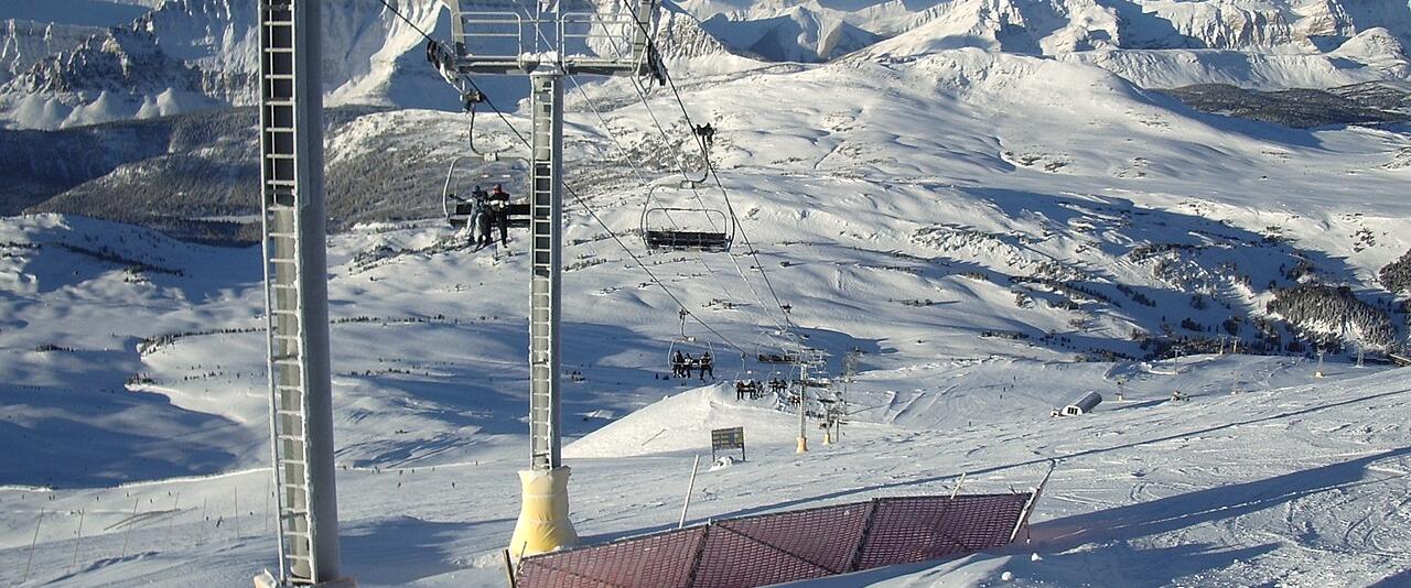 Chairlift and ski runs at Sunshine Village, Banff National Park