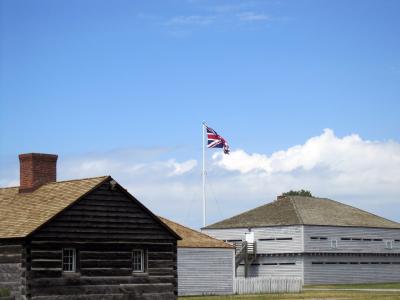 The blockhouses of Fort George under the Union flag