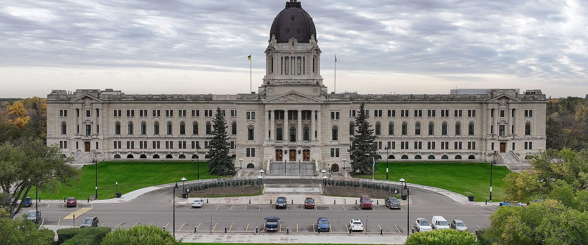 The Saskatchewan Legislative Building and its gardens in Regina