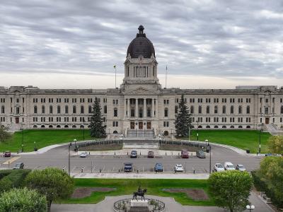 The Saskatchewan Legislative Building and its gardens in Regina