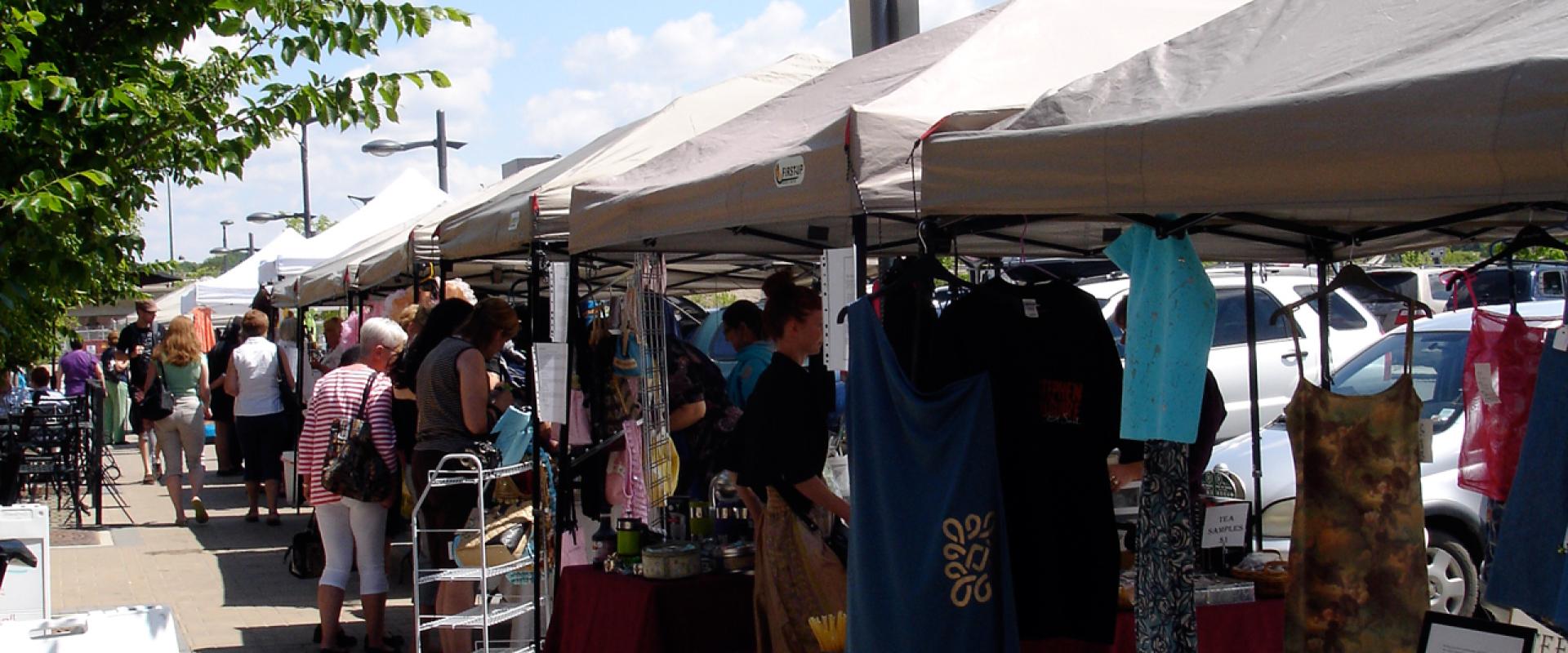 Outdoor stalls at the Saskatoon Farmers' Market
