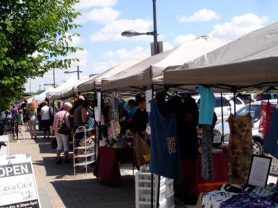 Outdoor stalls at the Saskatoon Farmers' Market
