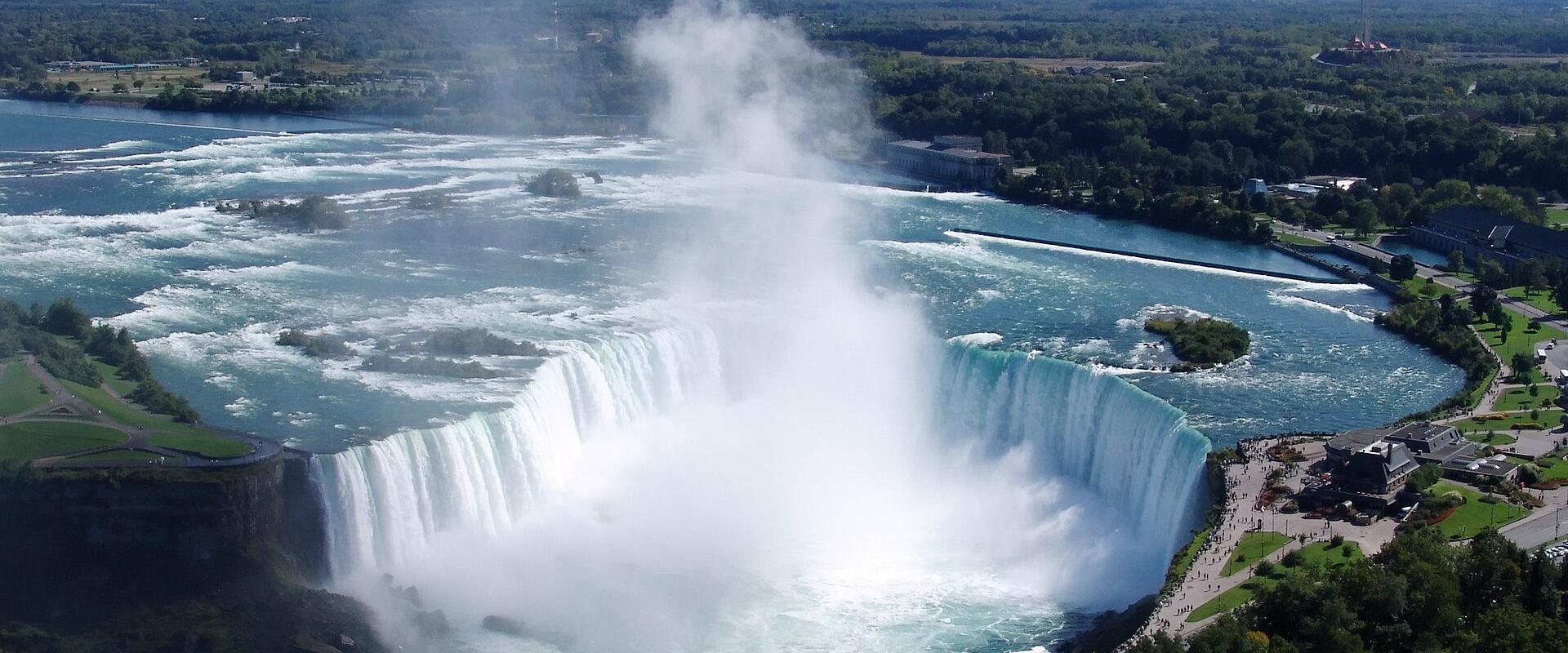 The Horseshoe Falls at Niagara Falls, Ontario, seen from above