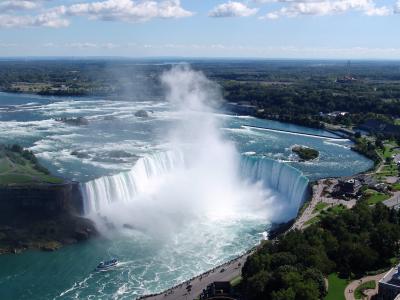 The Horseshoe Falls at Niagara Falls, Ontario, seen from above