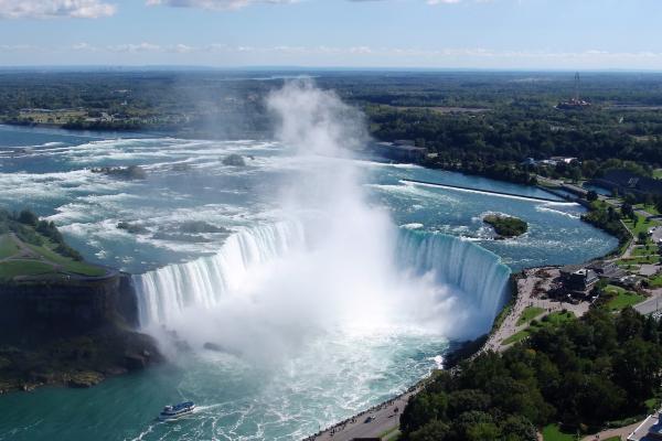 The Horseshoe Falls at Niagara Falls, Ontario, seen from above