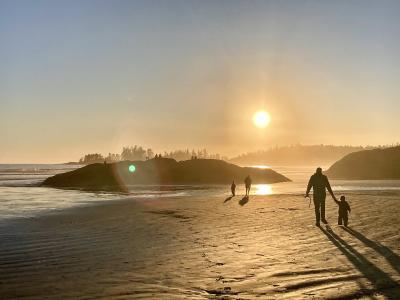 Sunset over Long Beach in Pacific Rim National Park Reserve