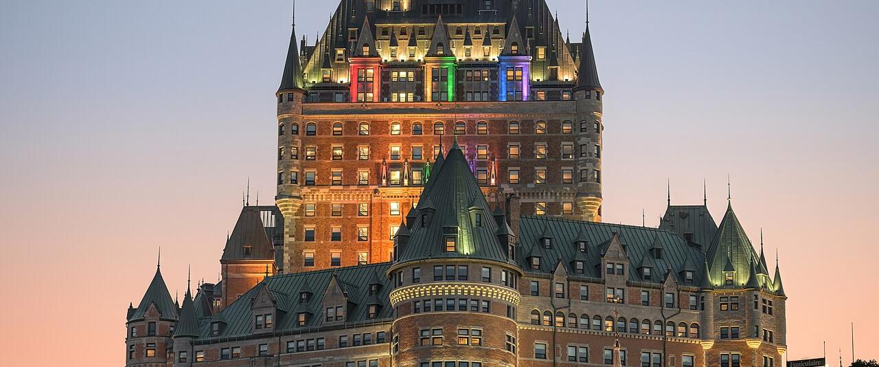Château Frontenac in Quebec City at dusk