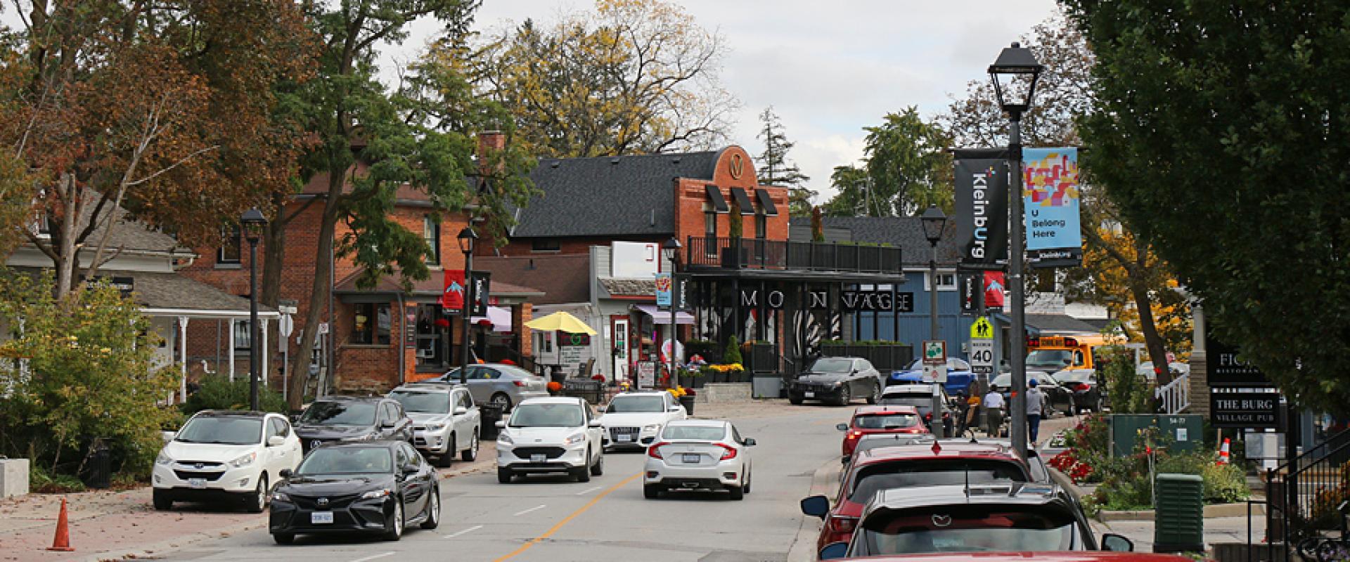 Islington Avenue in the village of Kleinburg in autumn