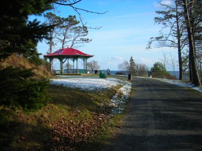 A pavilion beside the seaside path in Point Pleasant Park, Halifax