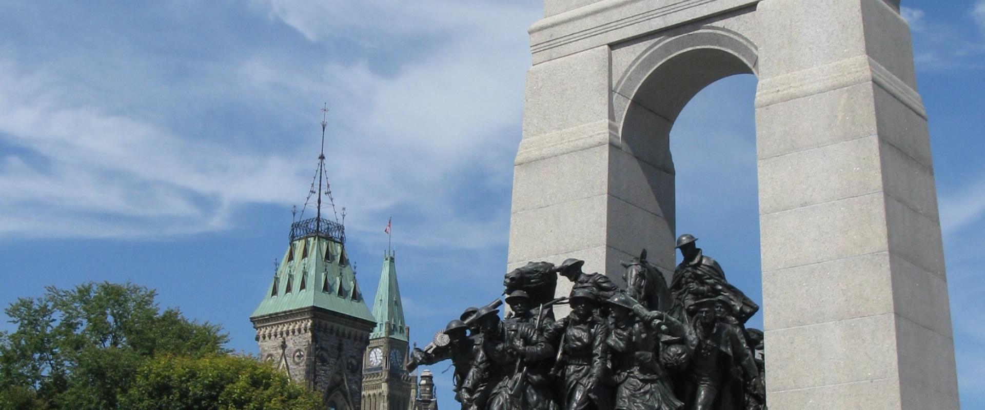 The National War Memorial arch on Confederation Square, Ottawa