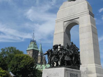 The National War Memorial arch on Confederation Square, Ottawa