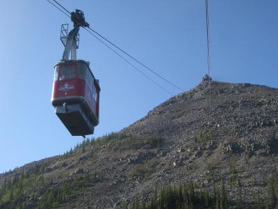 Red cabin of the Jasper SkyTram on Whistlers Mountain