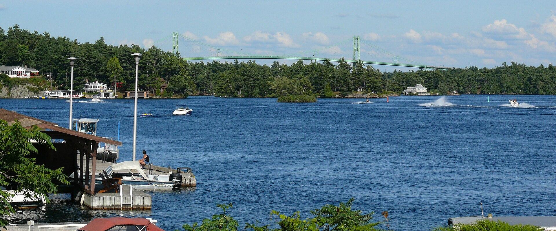 The Thousand Islands Bridge seen from Ivy Lea on the St. Lawrence River