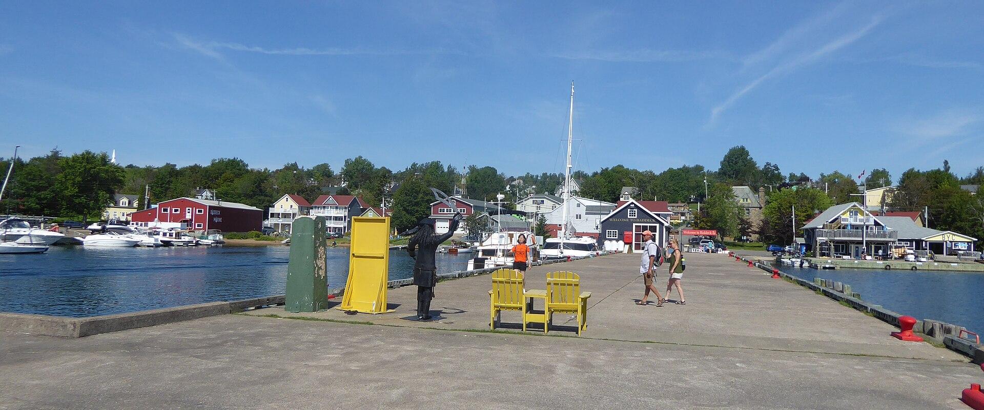 The Baddeck waterfront and wharf on the Bras d'Or Lake