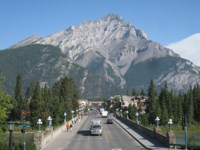 Banff Avenue leading toward Cascade Mountain, Banff